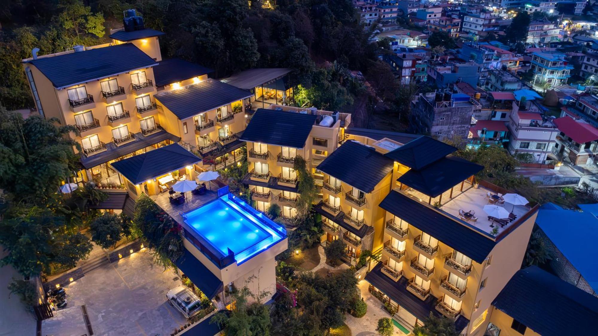 Bar Peepal Resort Ποκάρα Εξωτερικό φωτογραφία Aerial view of the hotel